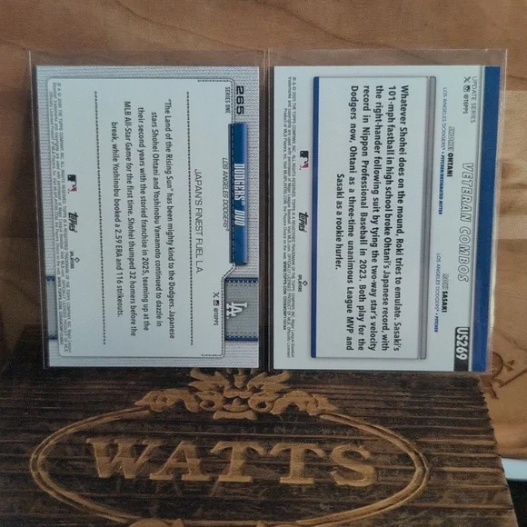 2025-26 Topps Shohei Ohtani/Roki Sasaki Japanese Duo 2-card Set Dodgers WS Champ - Picture 2 of 2